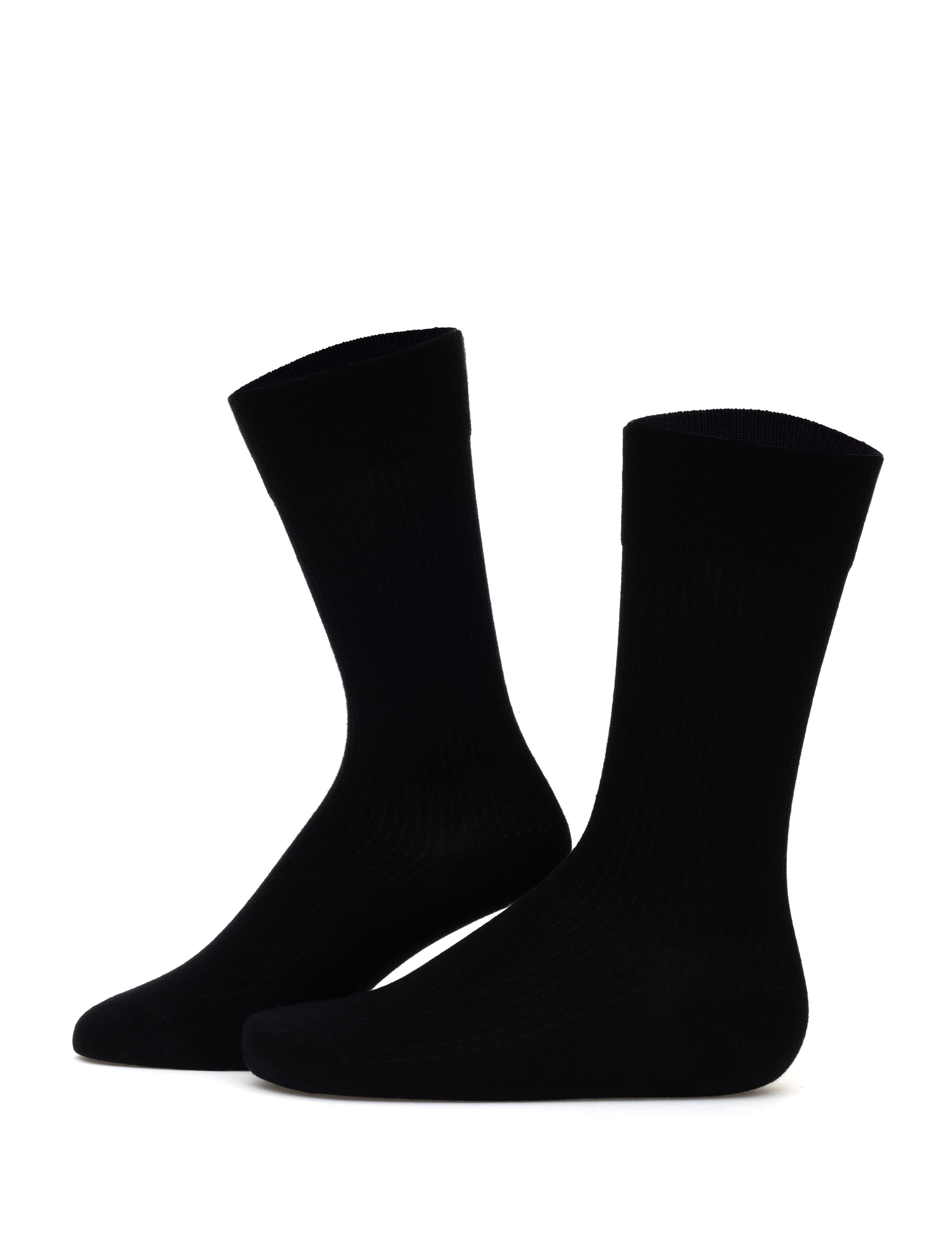 Erkek Bambu Karışımlı Siyah Soket Desenli Çorap