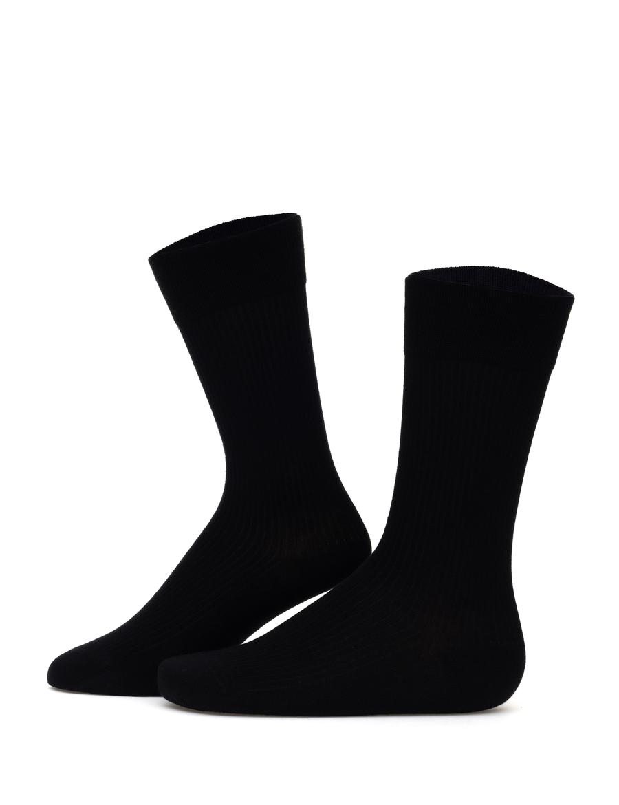 Erkek Bambu Karışımlı Siyah Soket Desenli Çorap