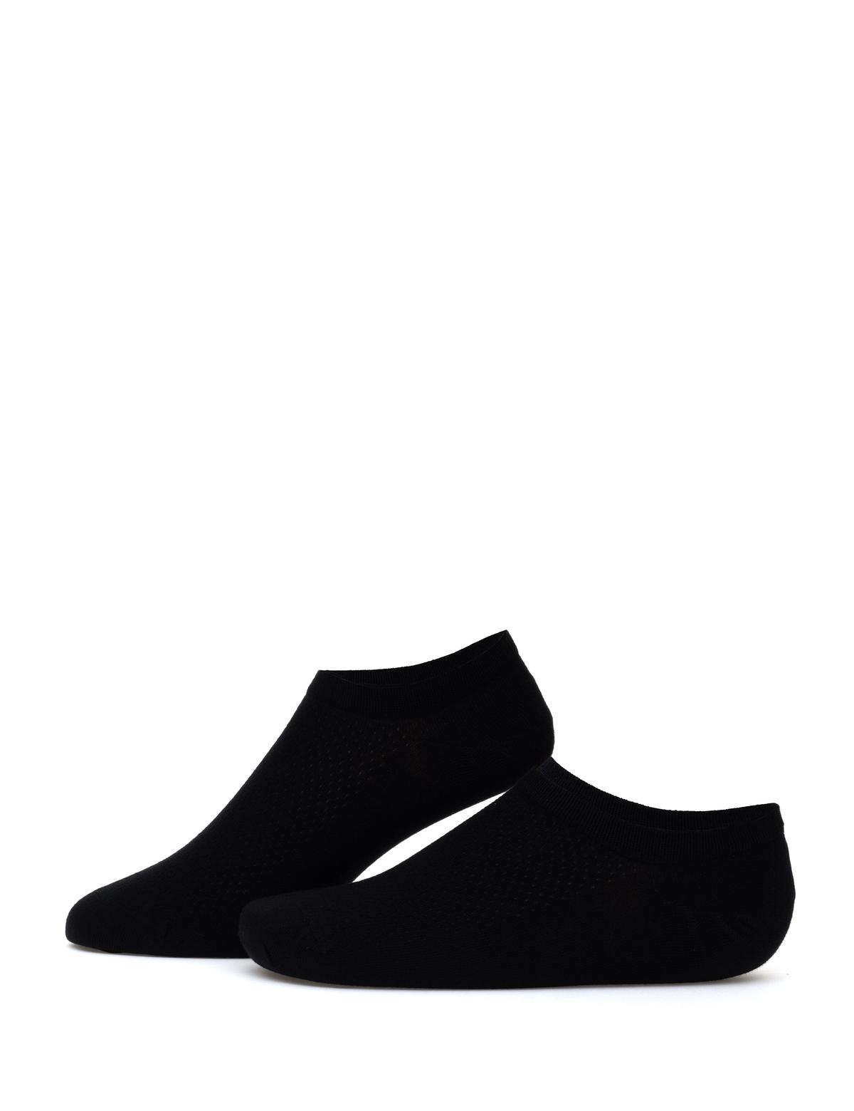 Erkek Bambu Karışımlı Siyah Patik Desenli Çorap