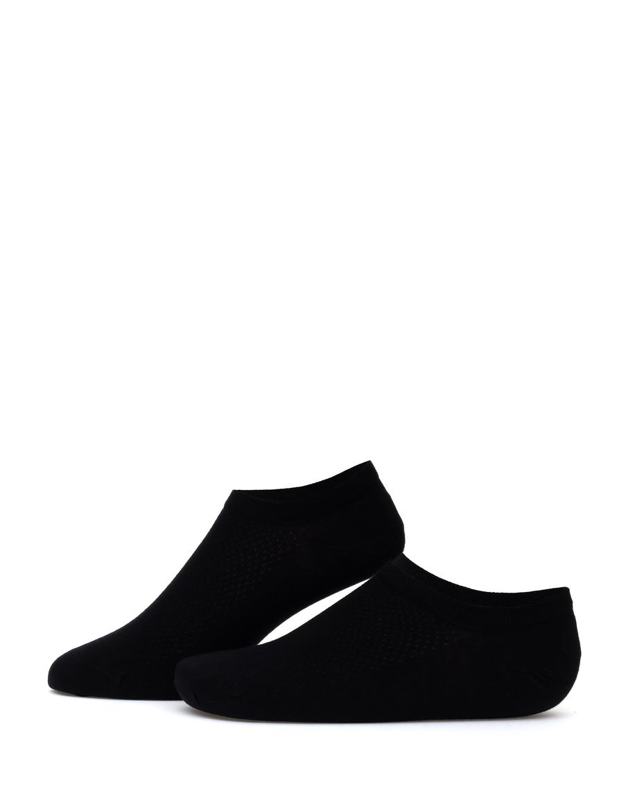 Erkek Bambu Karışımlı Siyah Patik Desenli Çorap