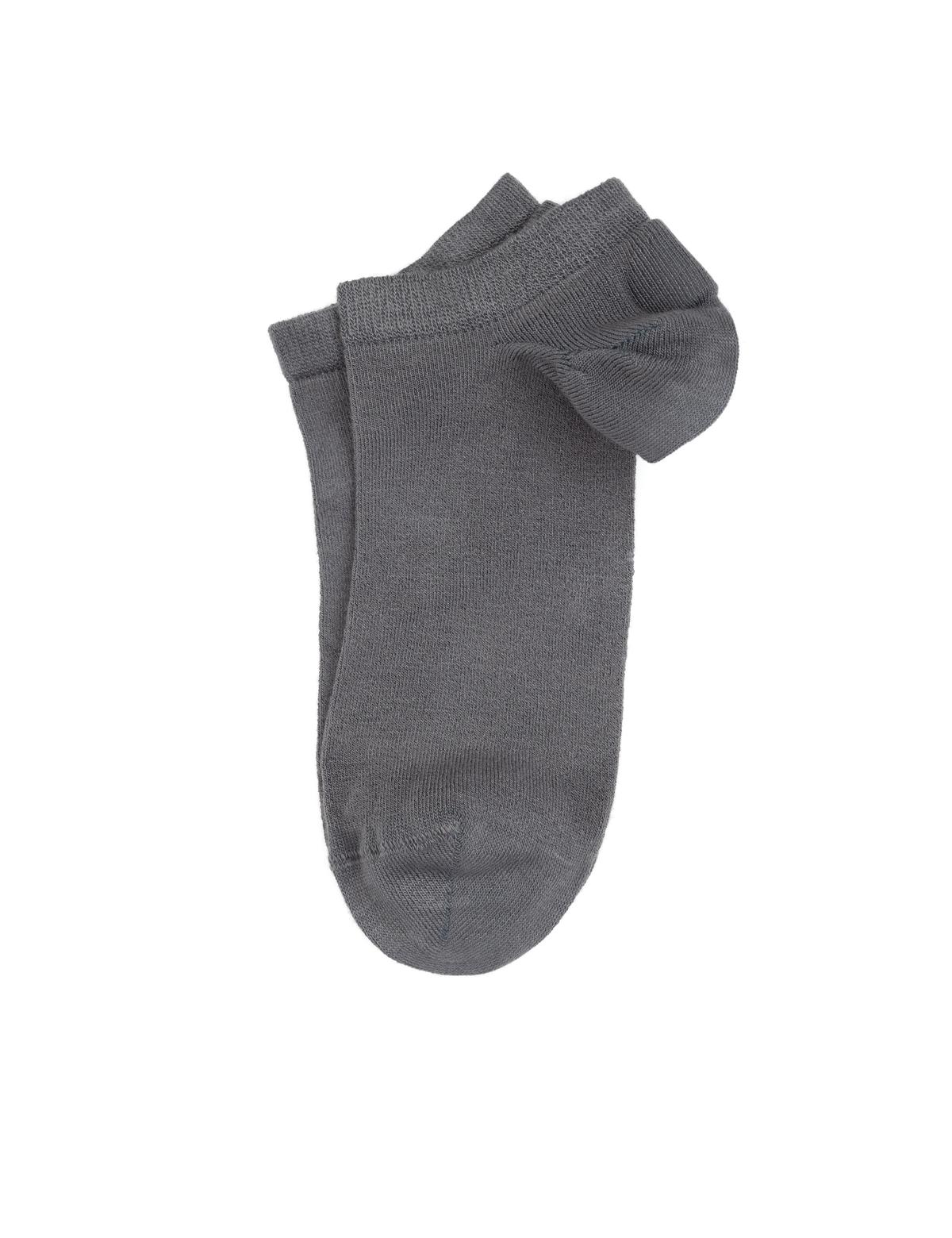 Erkek Bambu Karışımlı Gri Patik Basic Çorap - 50308417006