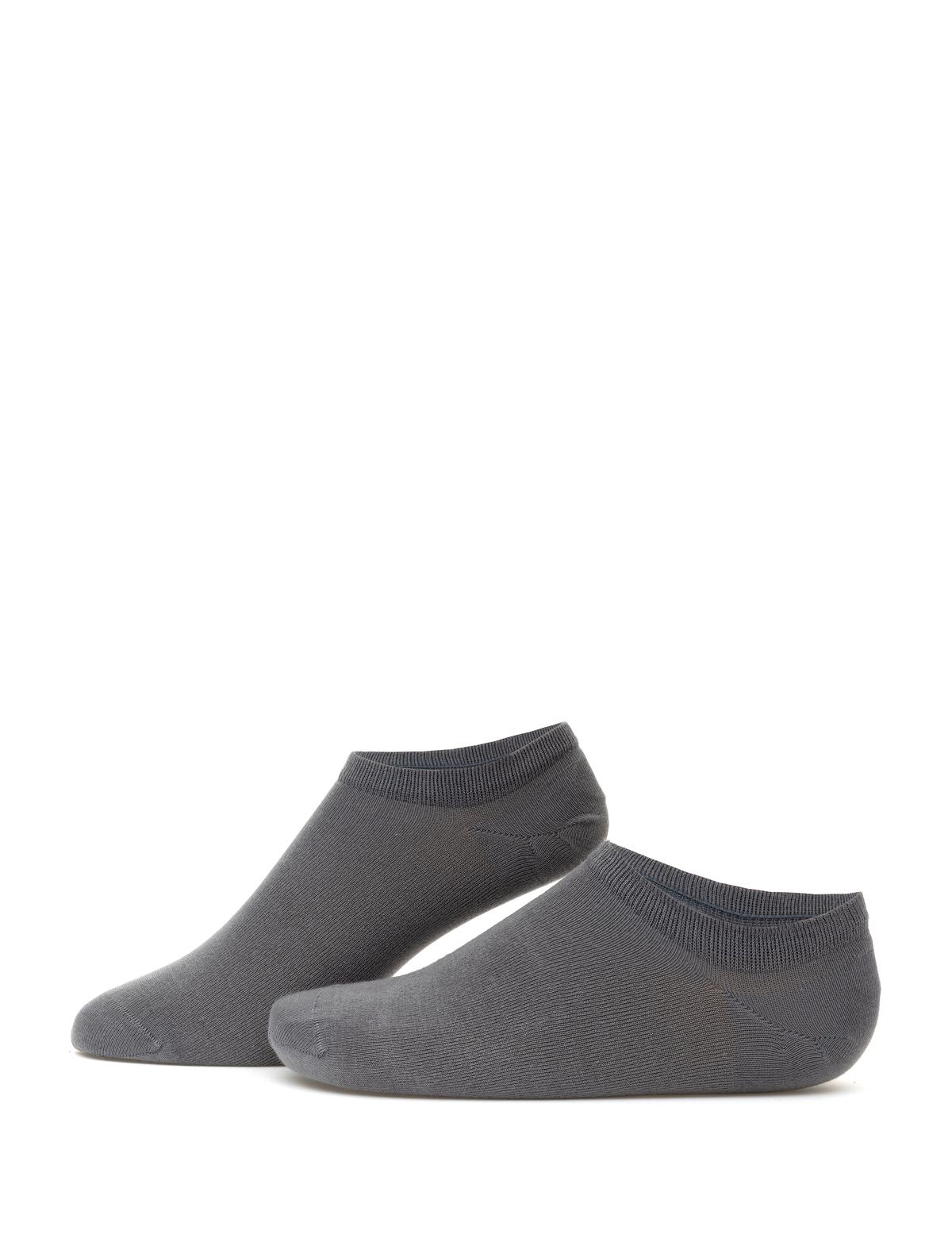 Erkek Bambu Karışımlı Gri Patik Basic Çorap