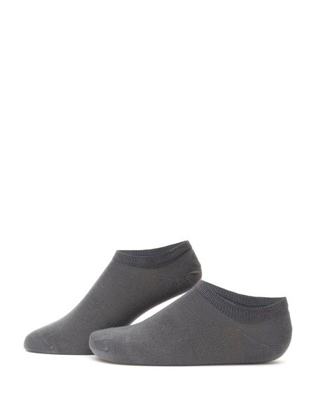 Erkek Bambu Karışımlı Gri Patik Basic Çorap - 50308417006