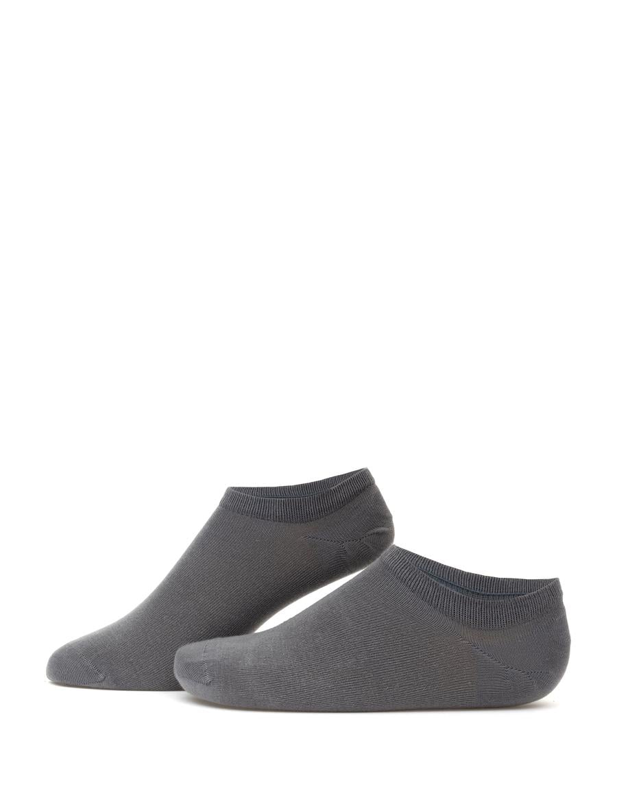 Erkek Bambu Karışımlı Gri Patik Basic Çorap