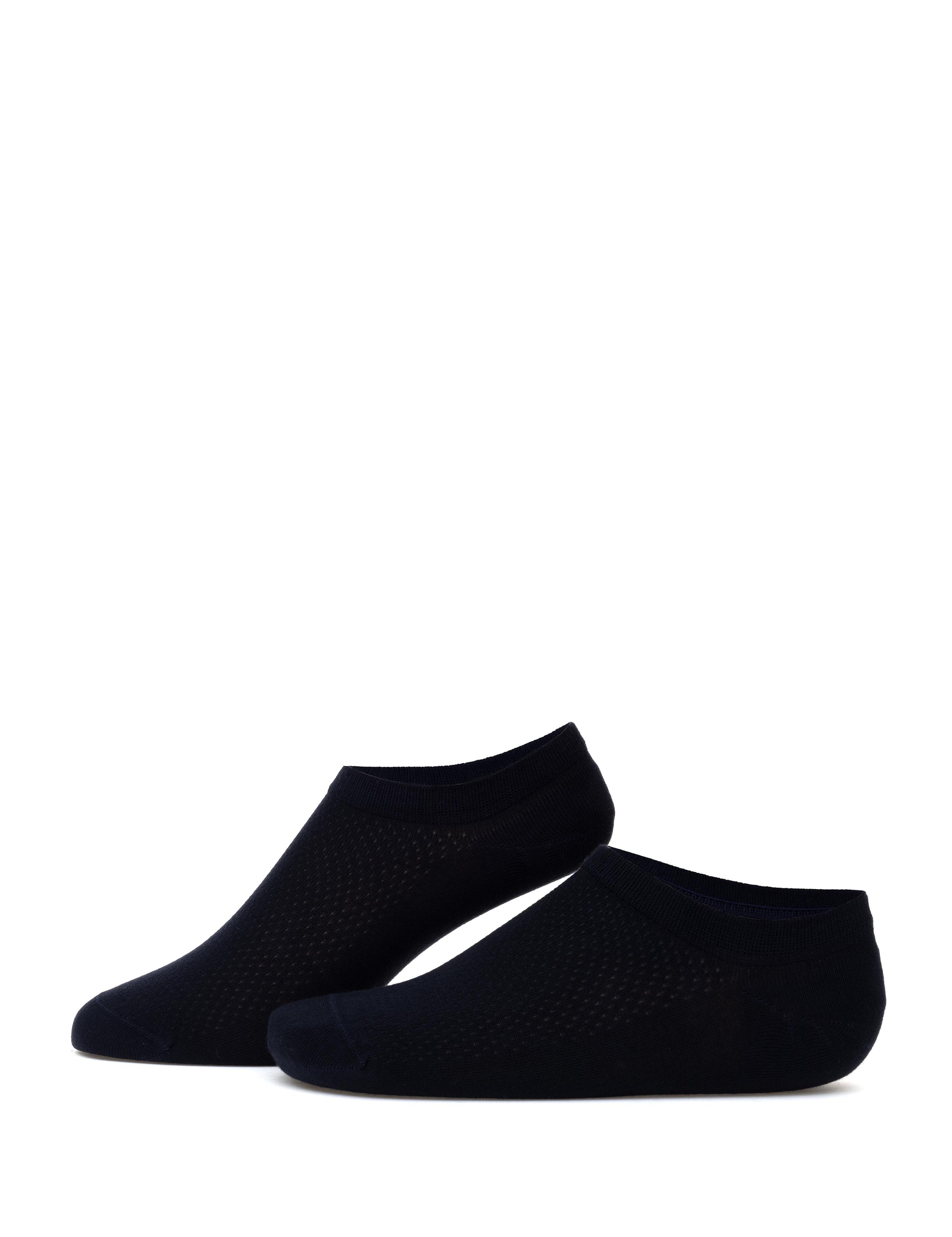 Erkek Bambu Karışımlı Lacivert Patik Desenli Çorap