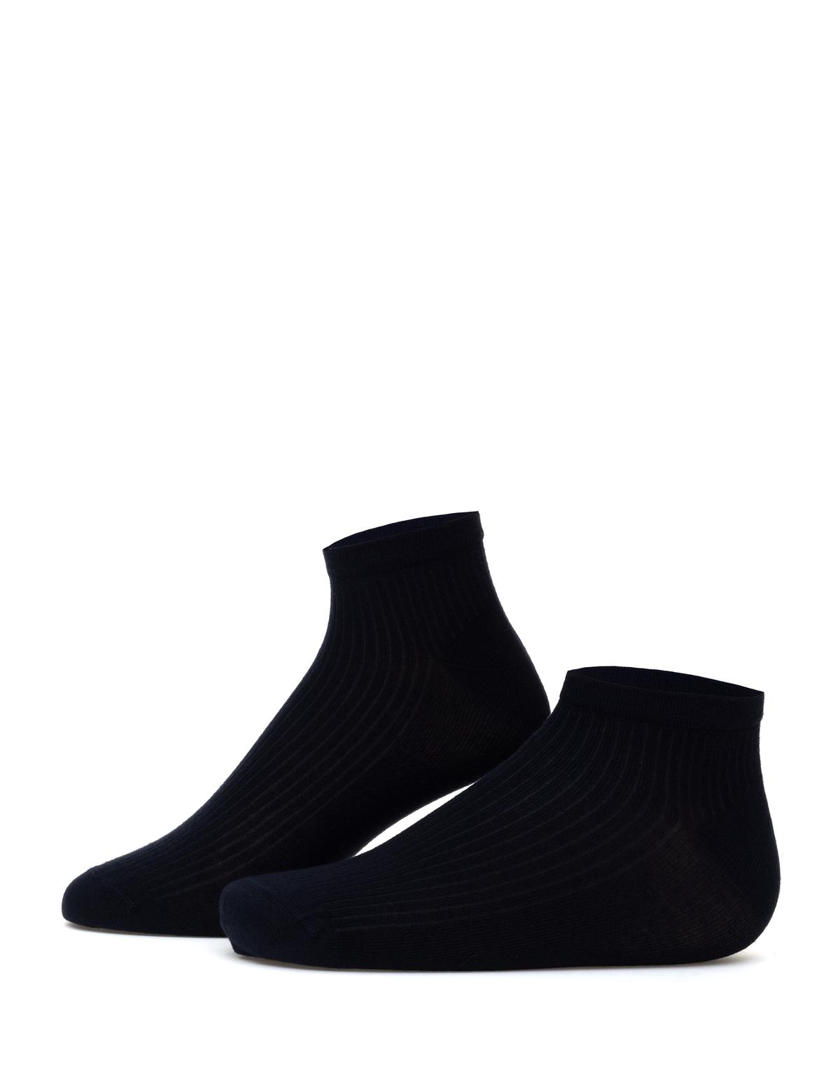 Erkek Bambu Karışımlı Lacivert Patik Desenli Çorap