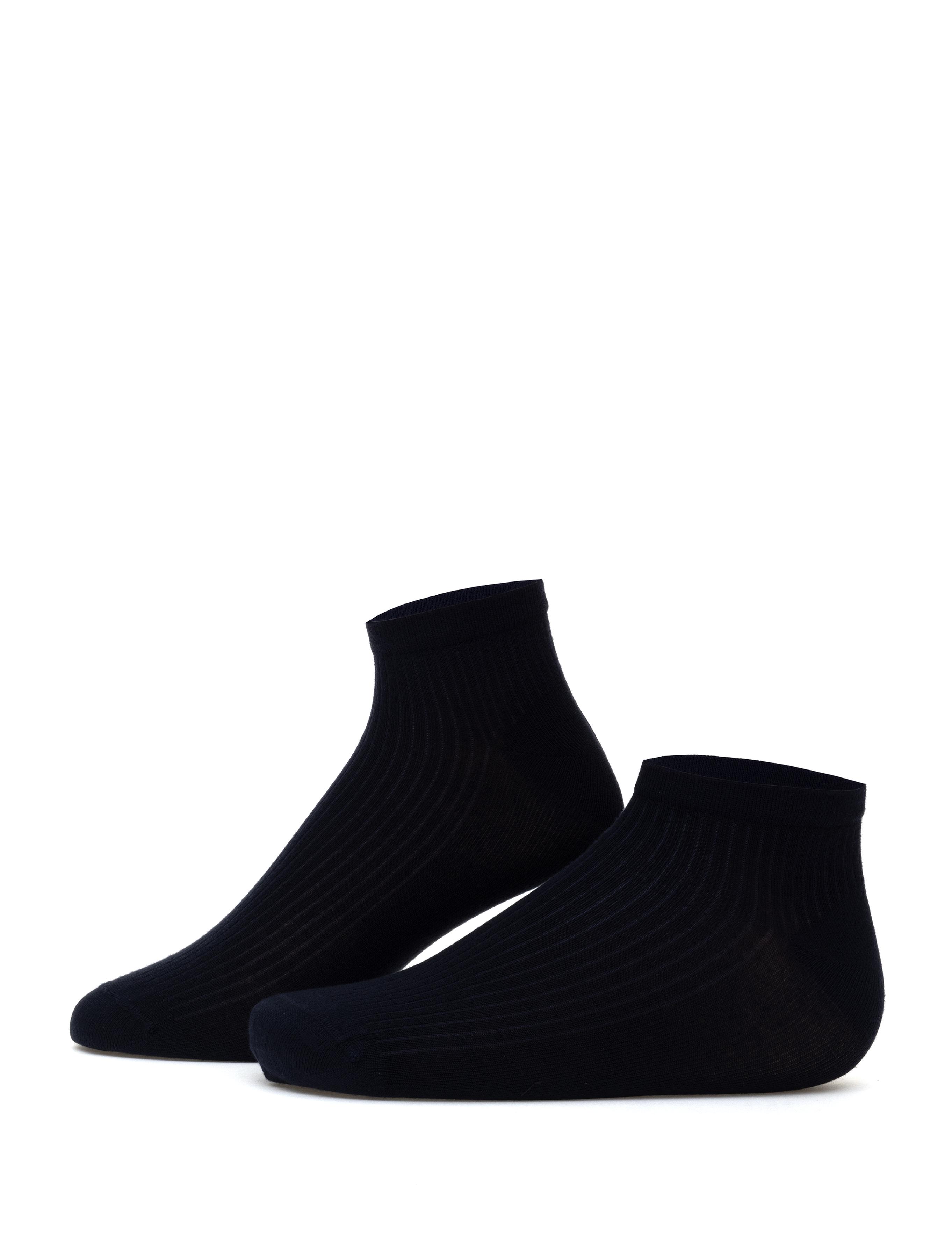 Erkek Bambu Karışımlı Lacivert Patik Desenli Çorap