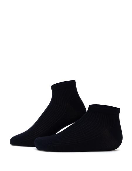 Erkek Bambu Karışımlı Lacivert Patik Desenli Çorap - 50308432012