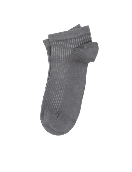 Erkek Bambu Karışımlı Gri Patik Desenli Çorap - 50308432009