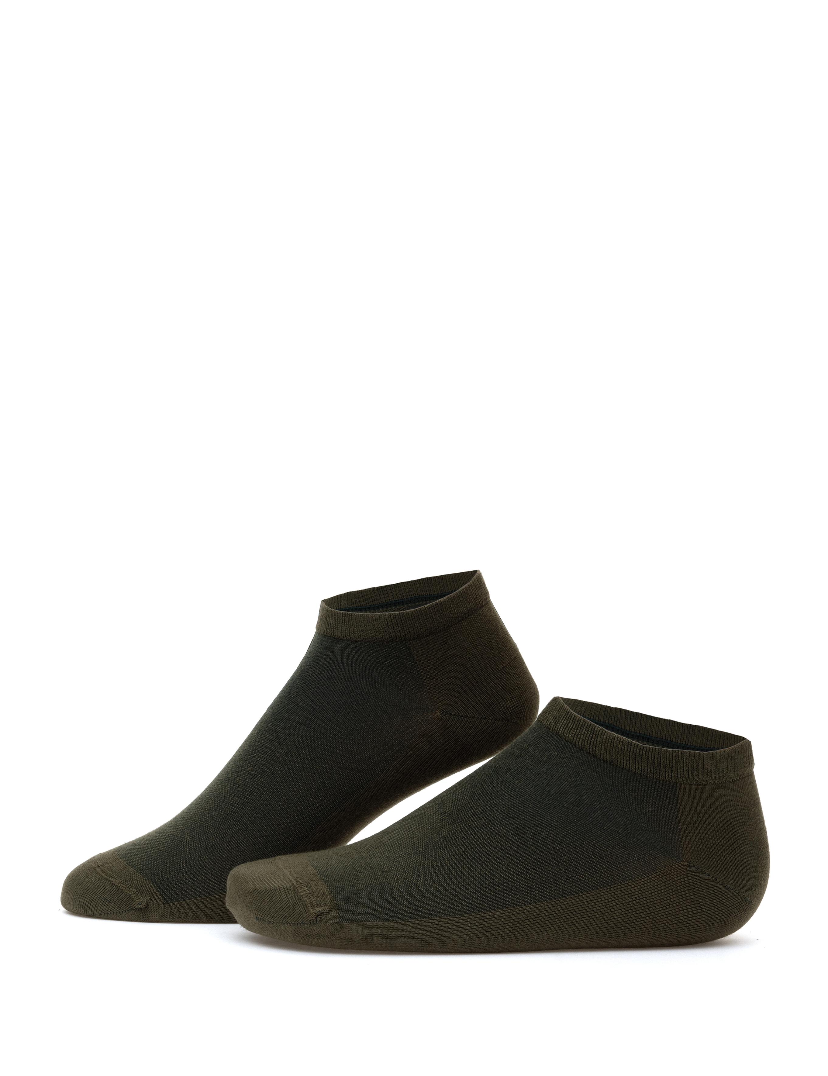 Erkek Bambu Karışımlı Haki Patik Basic Çorap