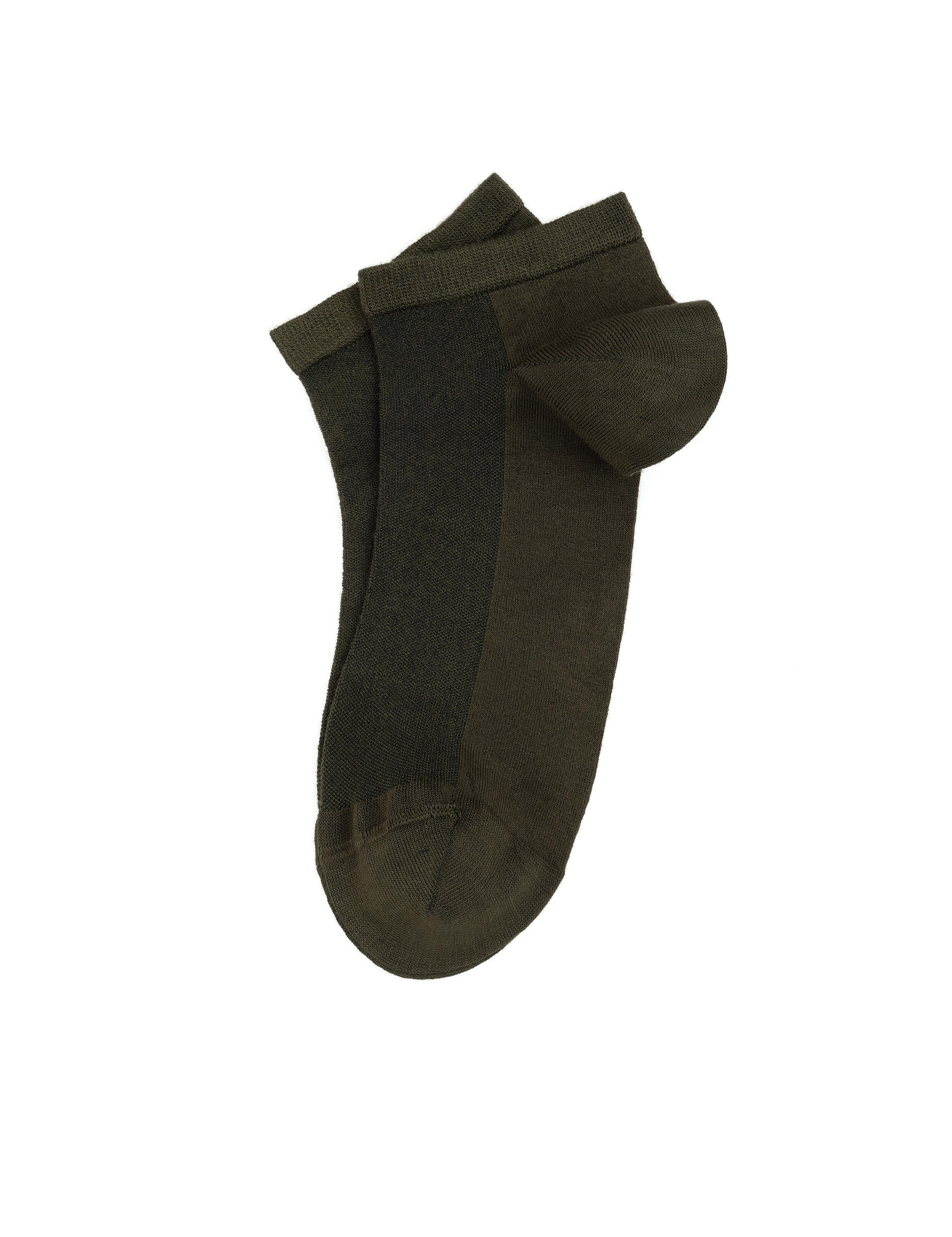 Erkek Bambu Karışımlı Haki Patik Basic Çorap