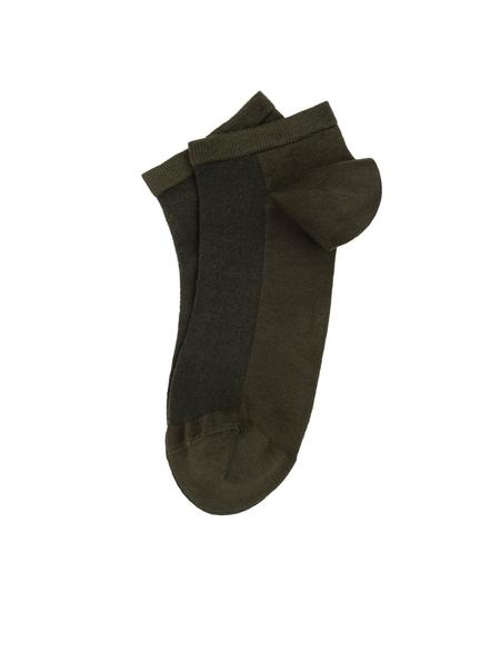 Erkek Bambu Karışımlı Haki Patik Basic Çorap - 50308413014