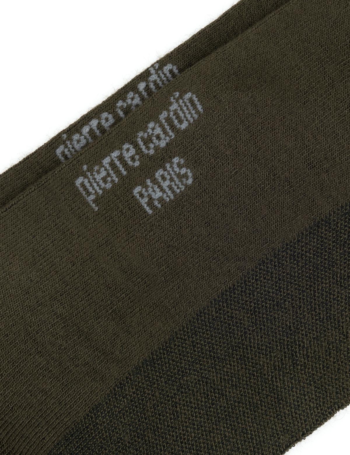 Erkek Bambu Karışımlı Haki Patik Basic Çorap - 50308413014