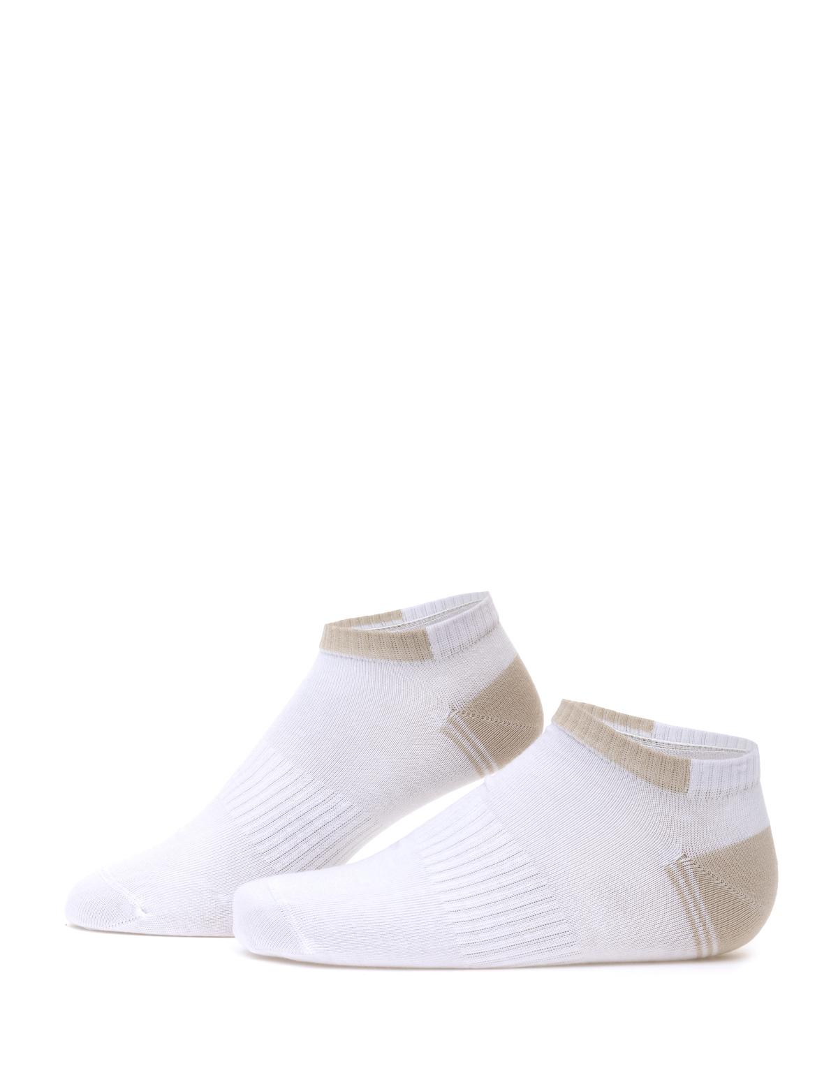 Erkek Pamuk Karışımlı Bej Patik Desenli Çorap