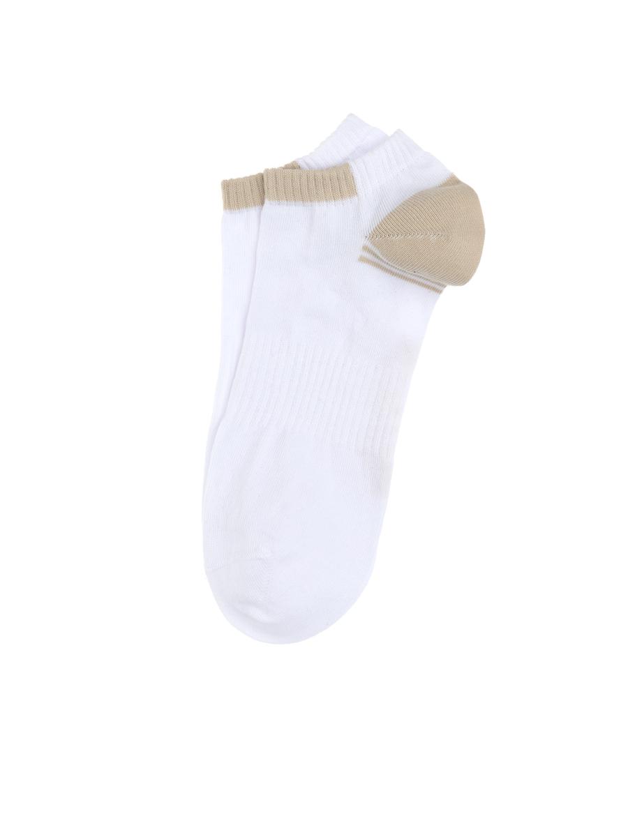 Erkek Pamuk Karışımlı Bej Patik Desenli Çorap