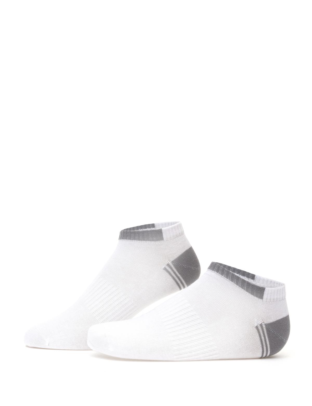 Erkek Pamuk Karışımlı Gri Patik Desenli Çorap