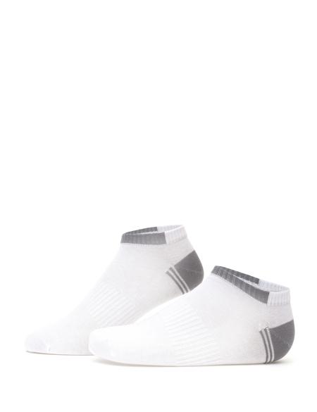 Erkek Pamuk Karışımlı Gri Patik Desenli Çorap - 50308438004