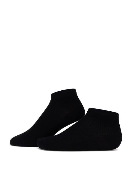 Erkek Bambu Karışımlı Siyah Patik Desenli Çorap - 50308432006