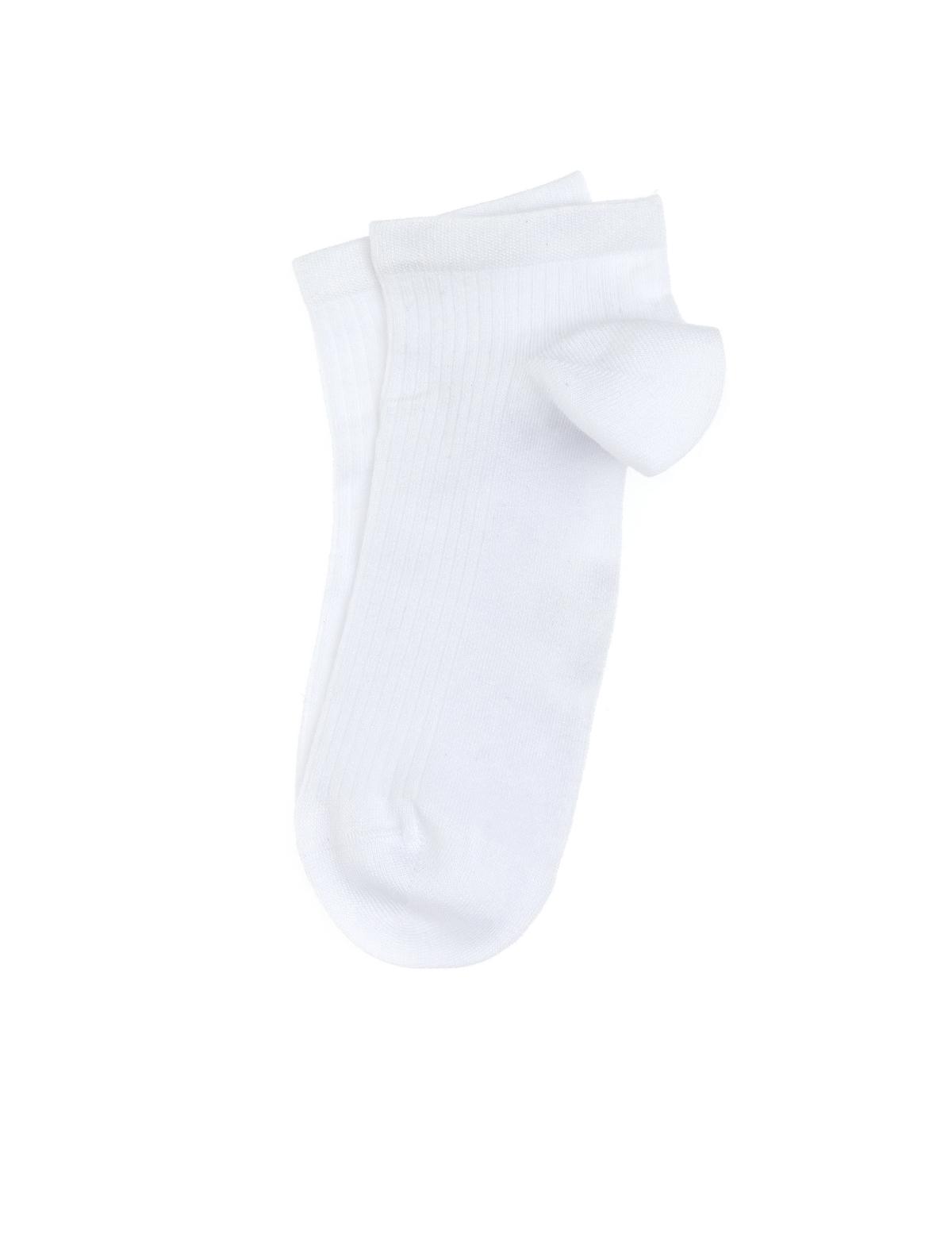 Erkek Bambu Karışımlı Beyaz Patik Desenli Çorap - 50308432015