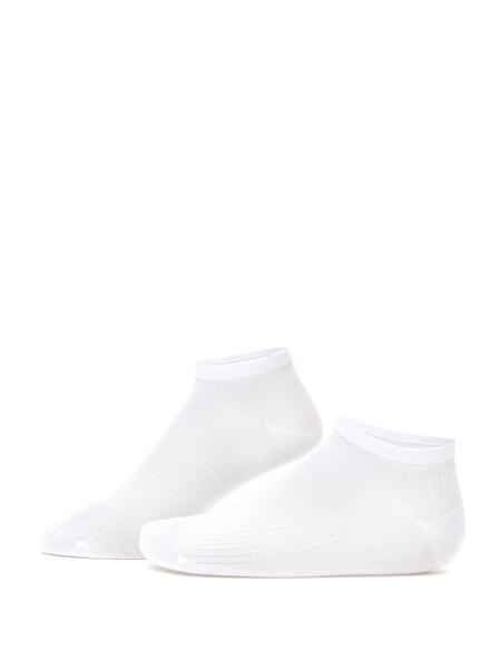 Erkek Bambu Karışımlı Beyaz Patik Desenli Çorap - 50308432015