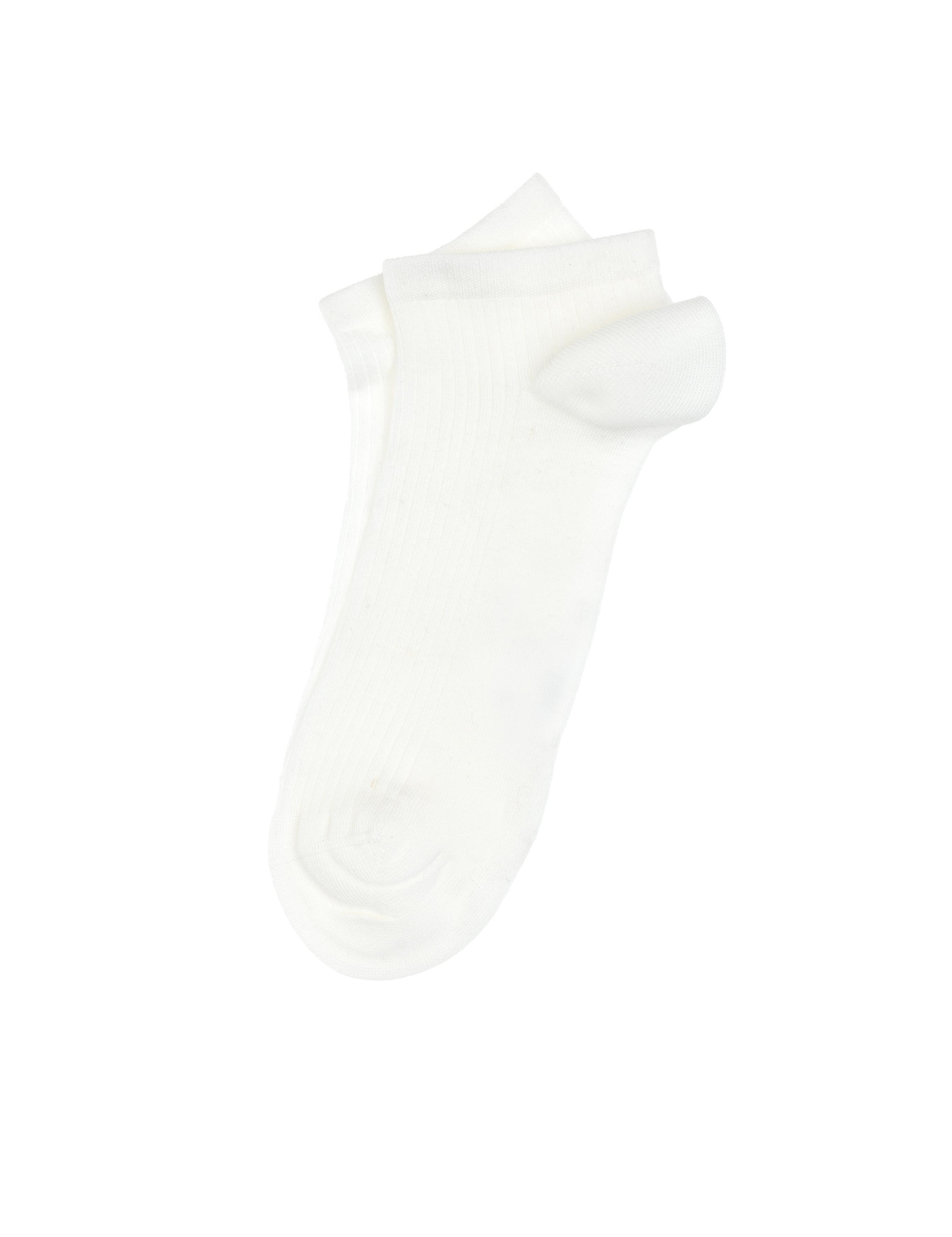 Erkek Bambu Karışımlı Beyaz Patik Desenli Çorap