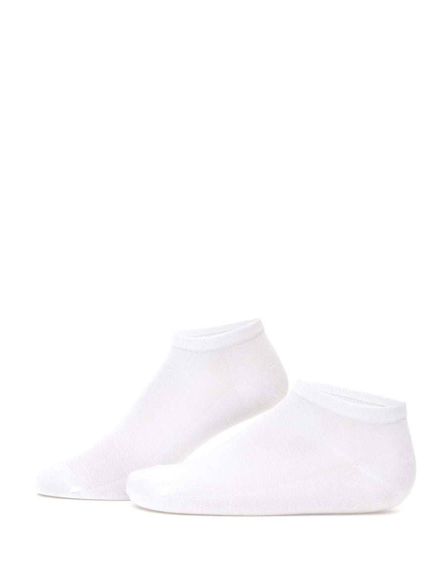 Erkek Bambu Karışımlı Beyaz Patik Basic Çorap