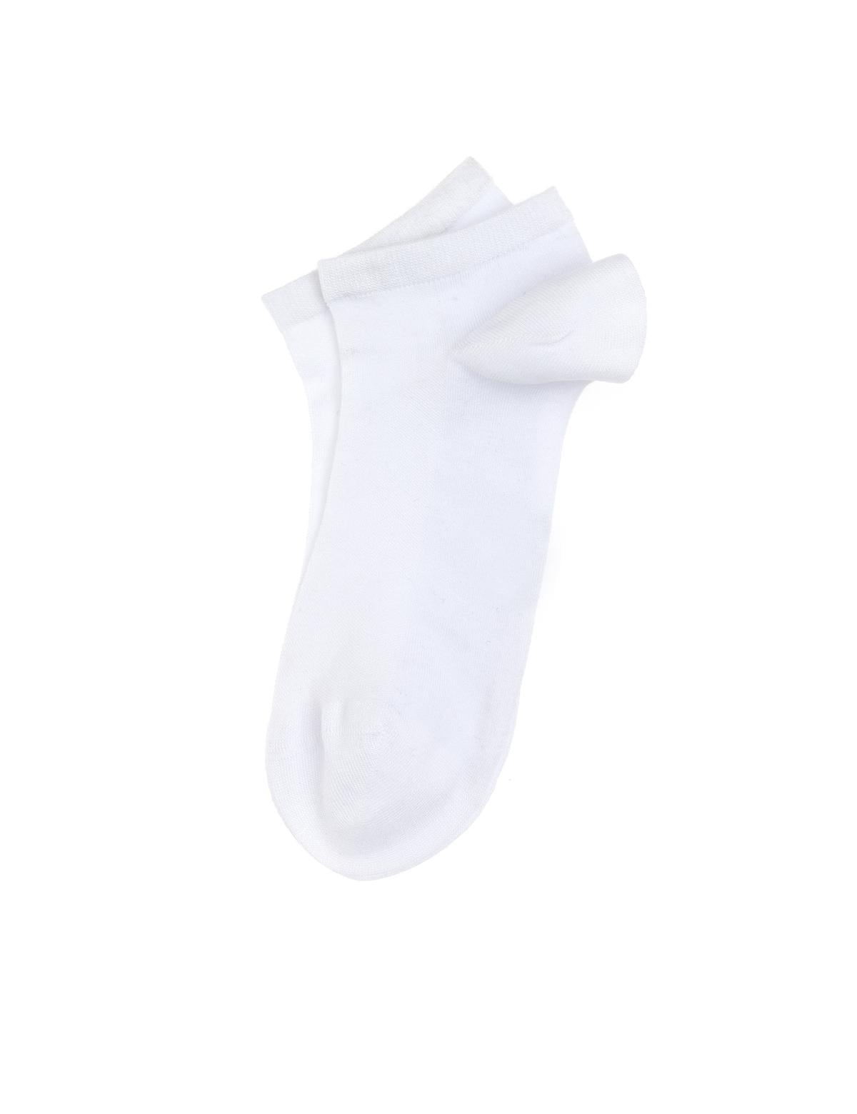 Erkek Bambu Karışımlı Beyaz Patik Basic Çorap - 50308413016