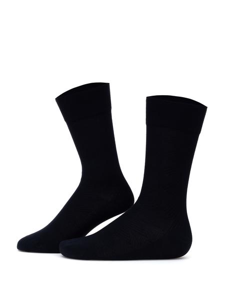 Erkek Bambu Karışımlı Lacivert Soket Desenli Çorap - 50310746007