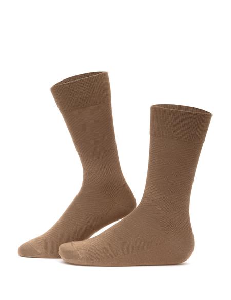 Erkek Bambu Karışımlı Kahverengi Soket Desenli Çorap - 50310746012