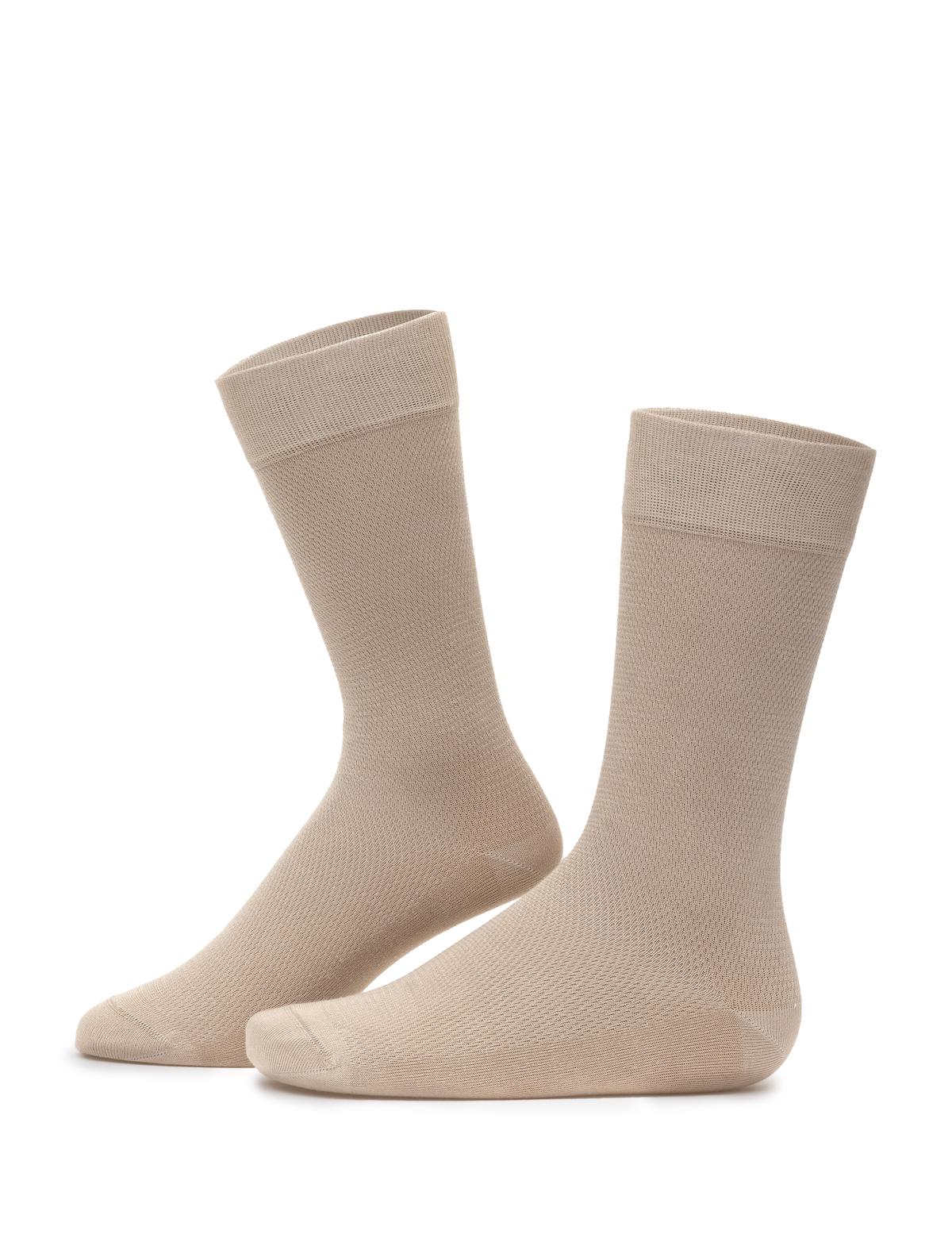 Erkek Bambu Karışımlı Bej Soket Basic Çorap