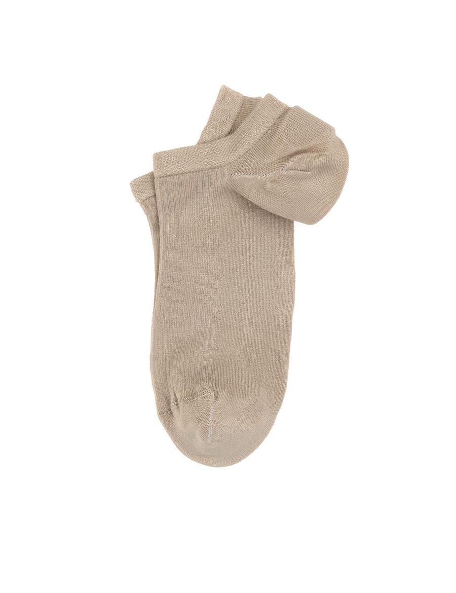 Erkek Bambu Karışımlı Bej Patik Basic Çorap
