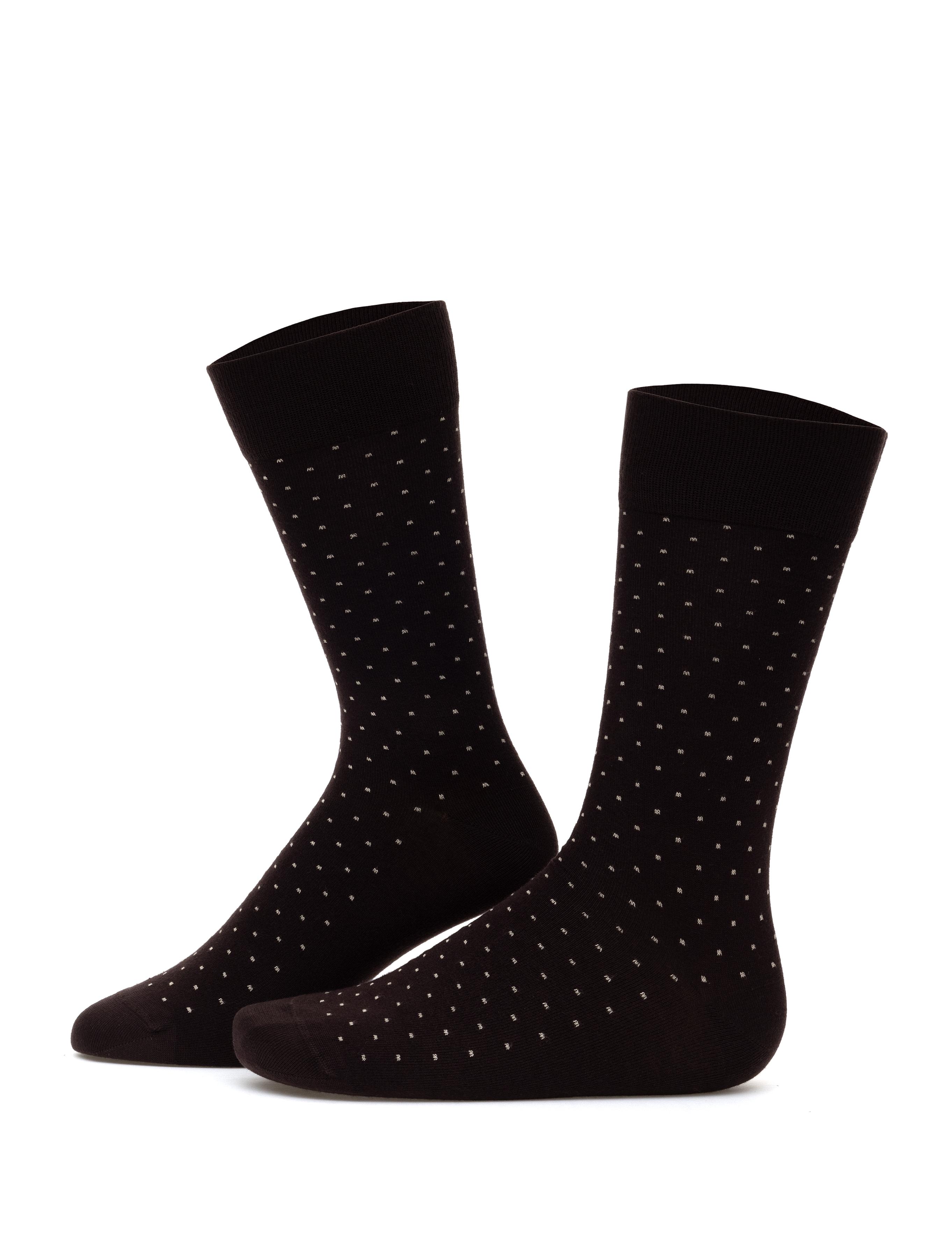 Erkek Bambu Karışımlı Kahverengi Soket Desenli Çorap