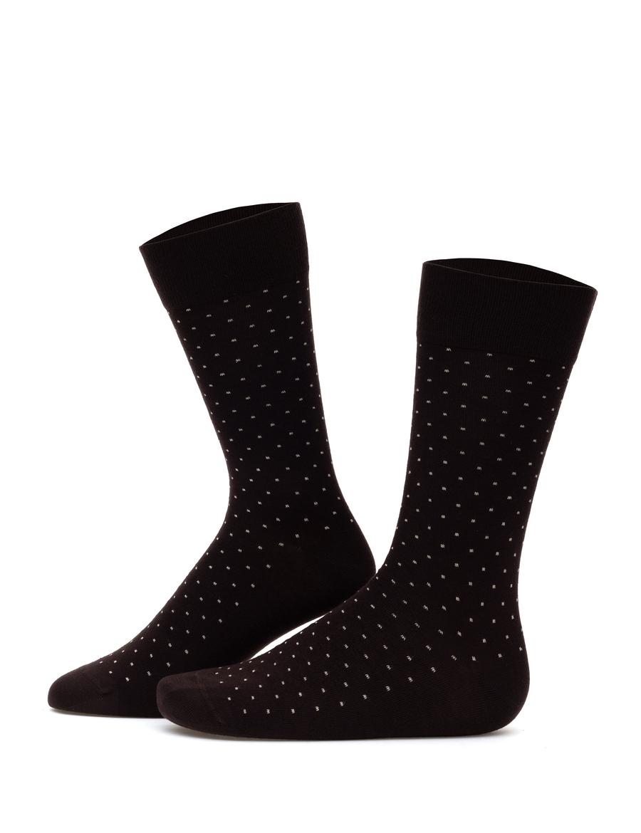 Erkek Bambu Karışımlı Kahverengi Soket Desenli Çorap