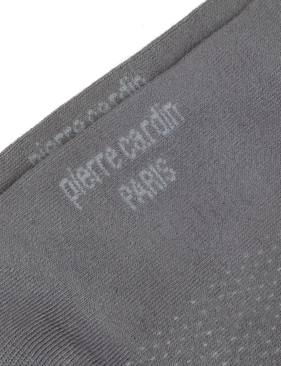 Erkek Bambu Karışımlı Gri Patik Desenli Çorap