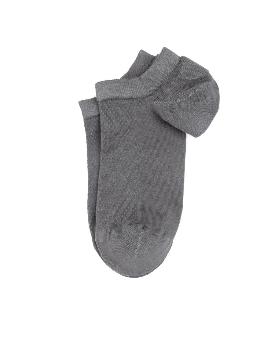 Erkek Bambu Karışımlı Gri Patik Desenli Çorap