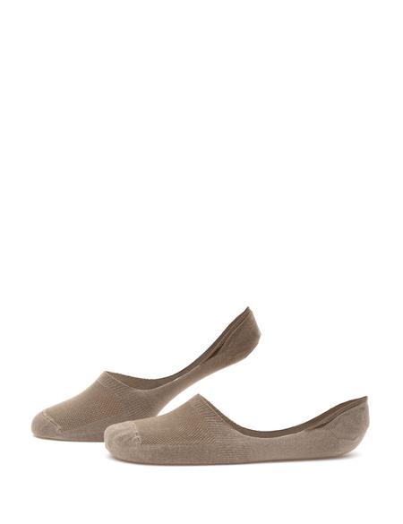 Erkek Bambu Karışımlı Vizon Babet Desenli Çorap - 50308436012