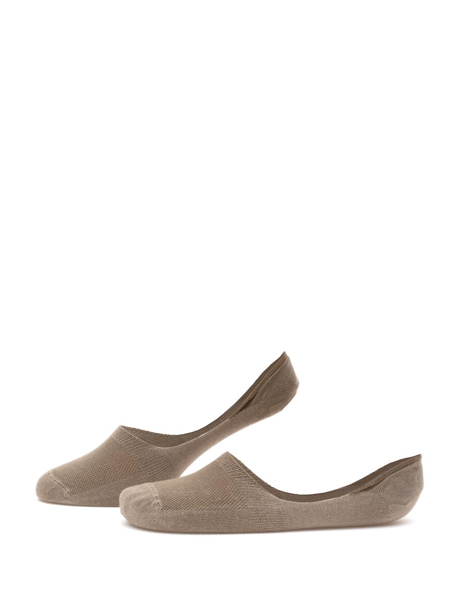 Erkek Bambu Karışımlı Vizon Babet Desenli Çorap