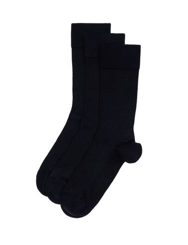 Erkek Bambu Karışımlı 3'lü Paket Lacivert Soket Basic Çorap