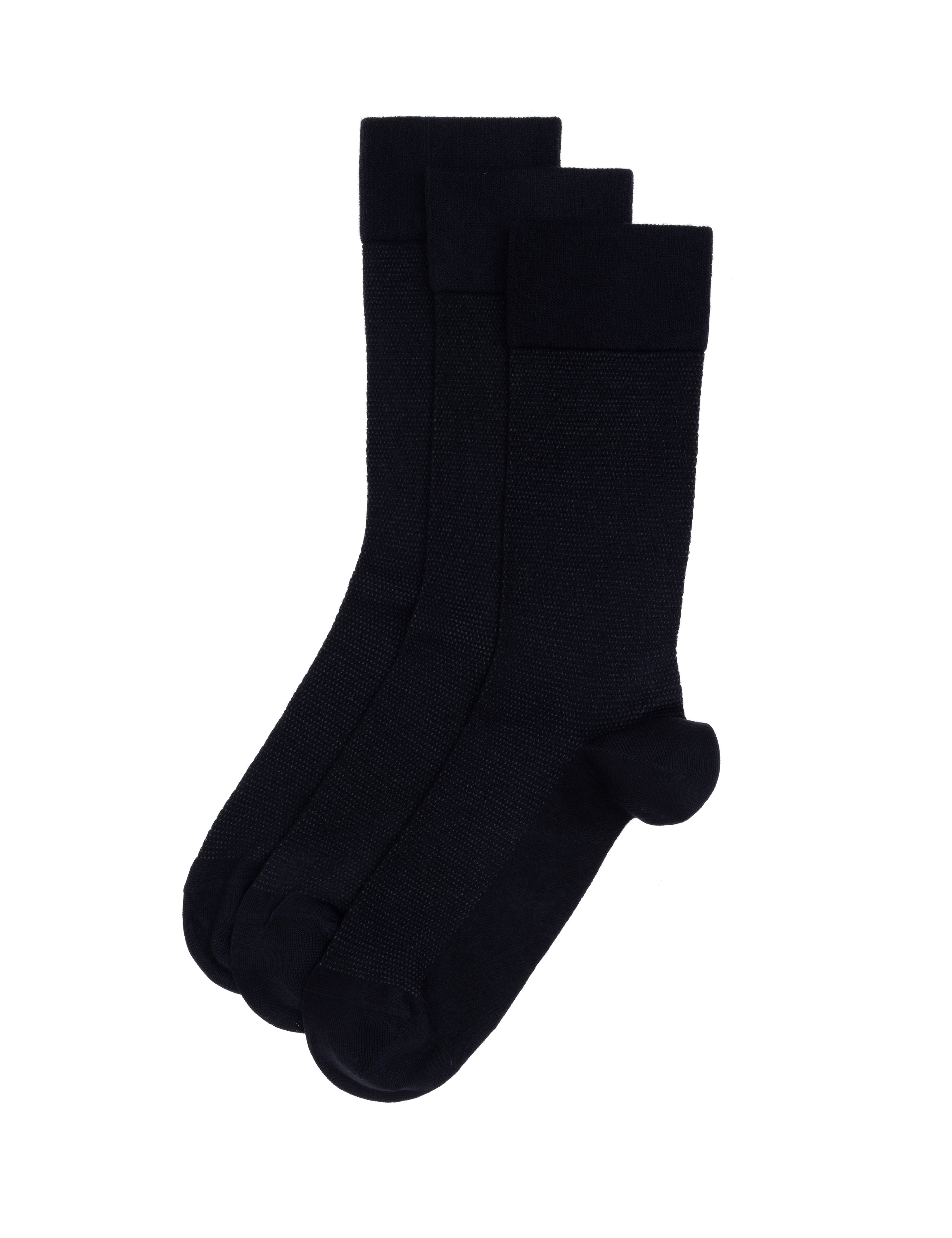 Erkek Bambu Karışımlı 3'lü Paket Lacivert Soket Basic Çorap - Image 1