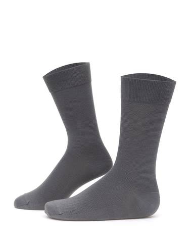 Erkek Bambu Karışımlı 3'lü Paket Gri Soket Basic Çorap