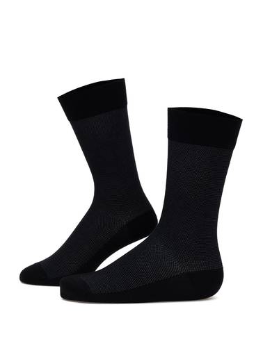 Erkek Bambu Karışımlı 3'lü Paket Siyah Soket Basic Çorap