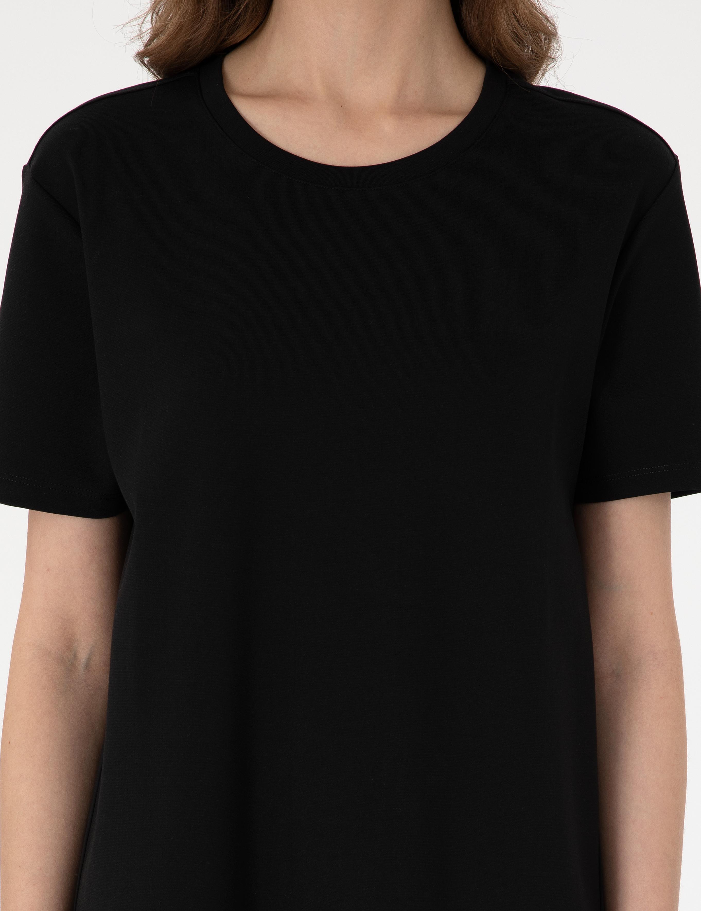 Siyah Regular Fit Örme Elbise