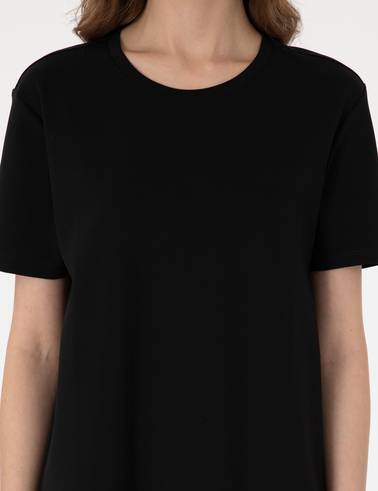 Siyah Regular Fit Örme Elbise