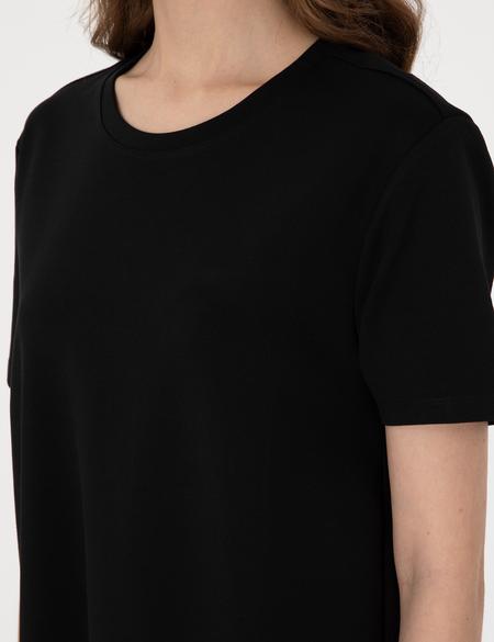 Siyah Regular Fit Örme Elbise - 50308246014