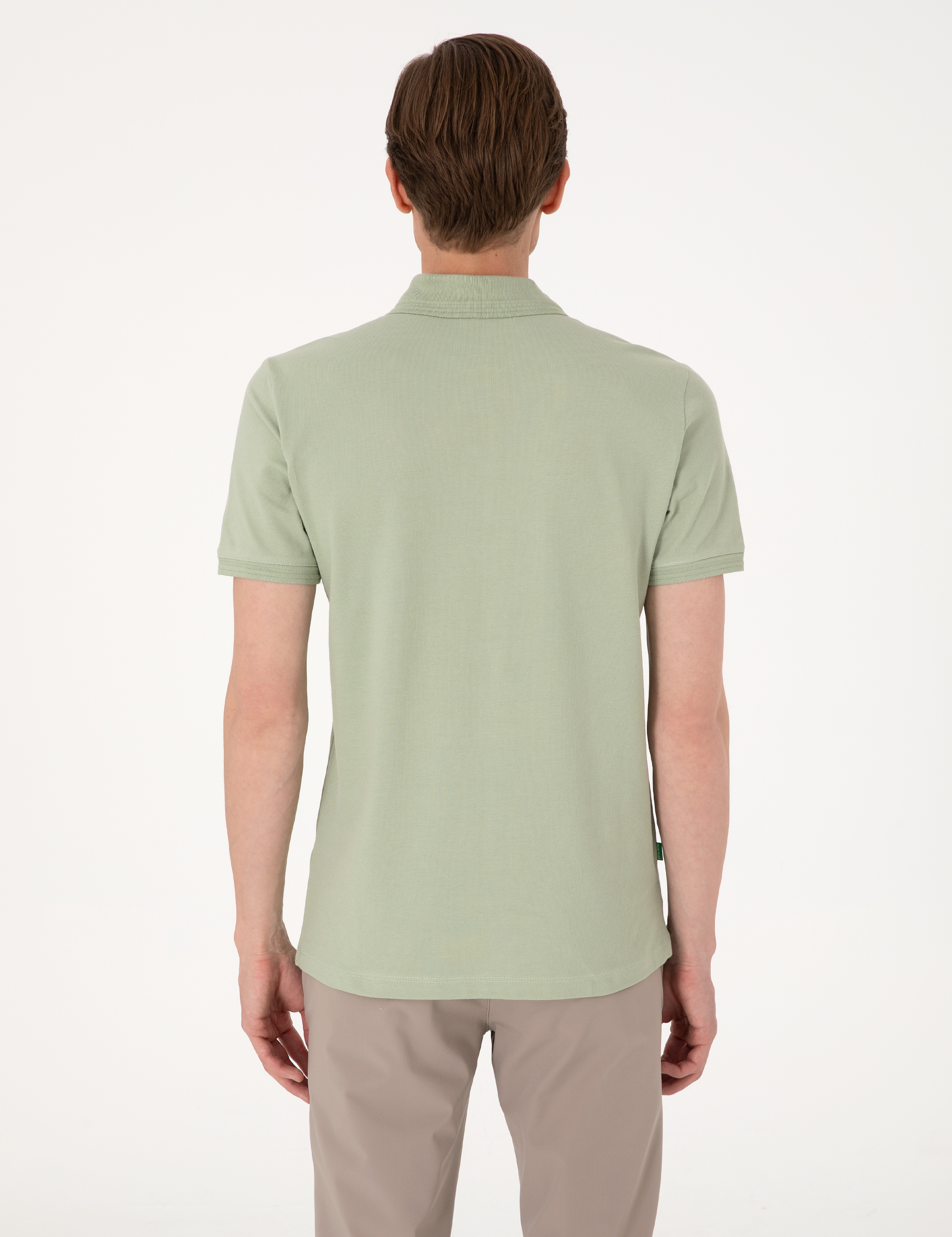 Çağla Slim Fit %100 Pamuk Düğmeli Polo Yaka Basic Tişört - Image 5