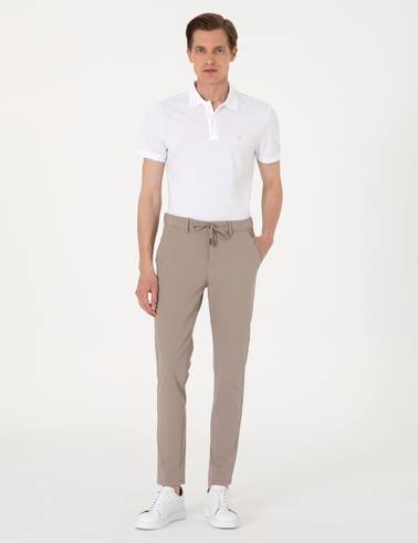 Beyaz Slim Fit %100 Pamuk Polo Yaka Basic Tişört