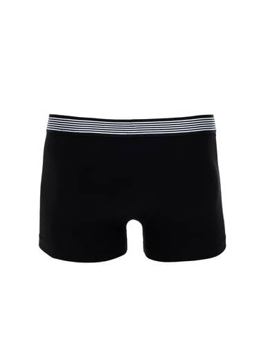 Siyah Pamuk Modal Karışımlı Tekli Boxer