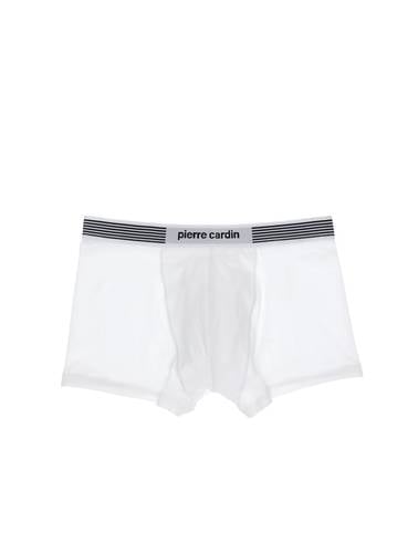 Beyaz Pamuk Modal Karışımlı Tekli Boxer