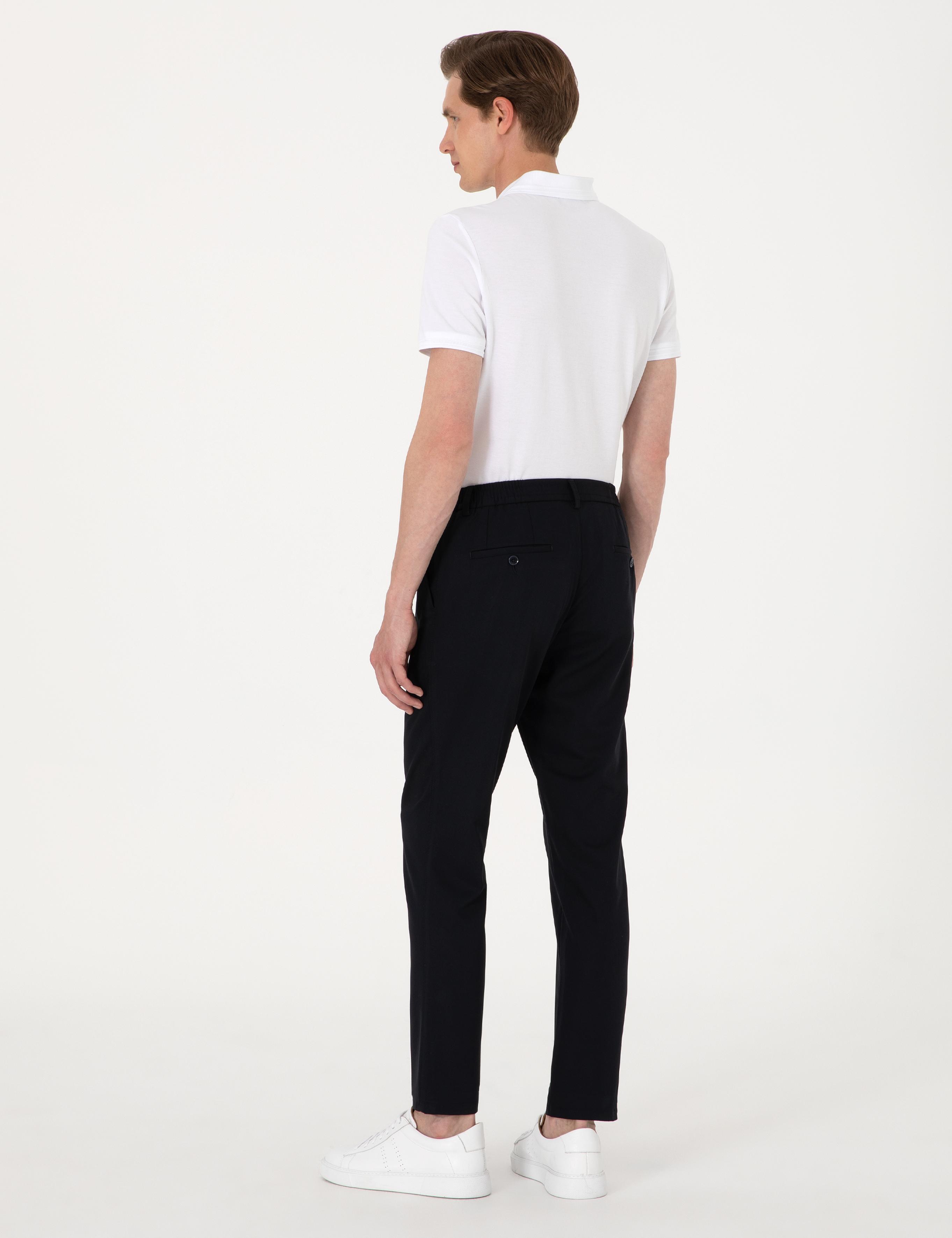 Lacivert Slim Fit Klasik Jogger Pantolon
