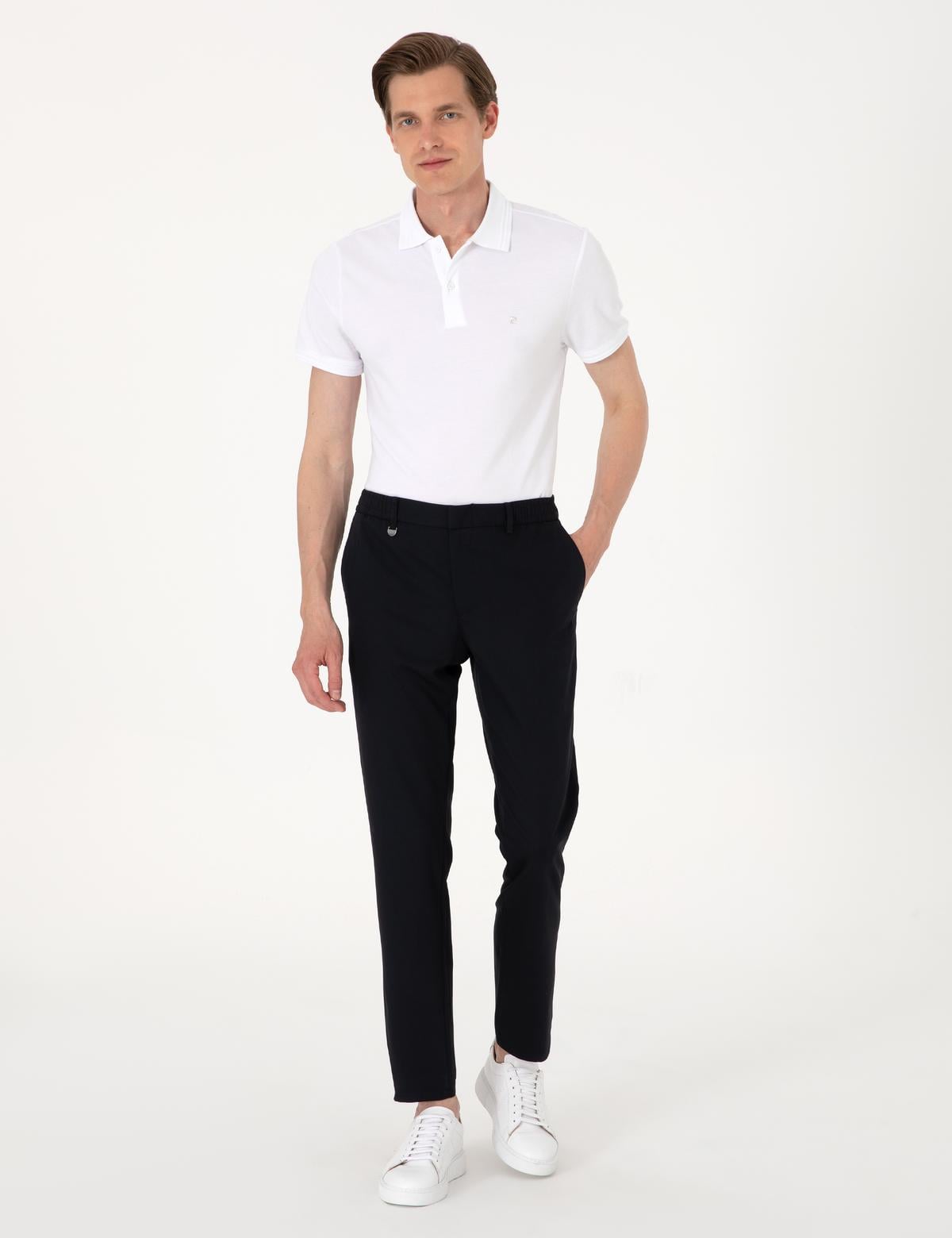 Lacivert Slim Fit Klasik Jogger Pantolon